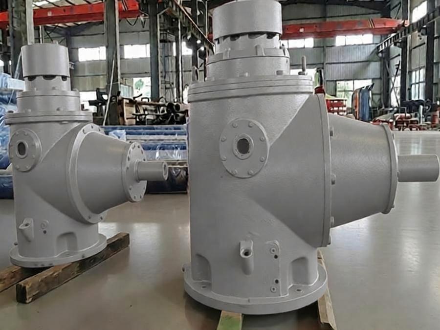 Cases analysis of H series right-angle gearboxes for vertical long-shaft rainwater turbine pump in power plant rainwater lifting system