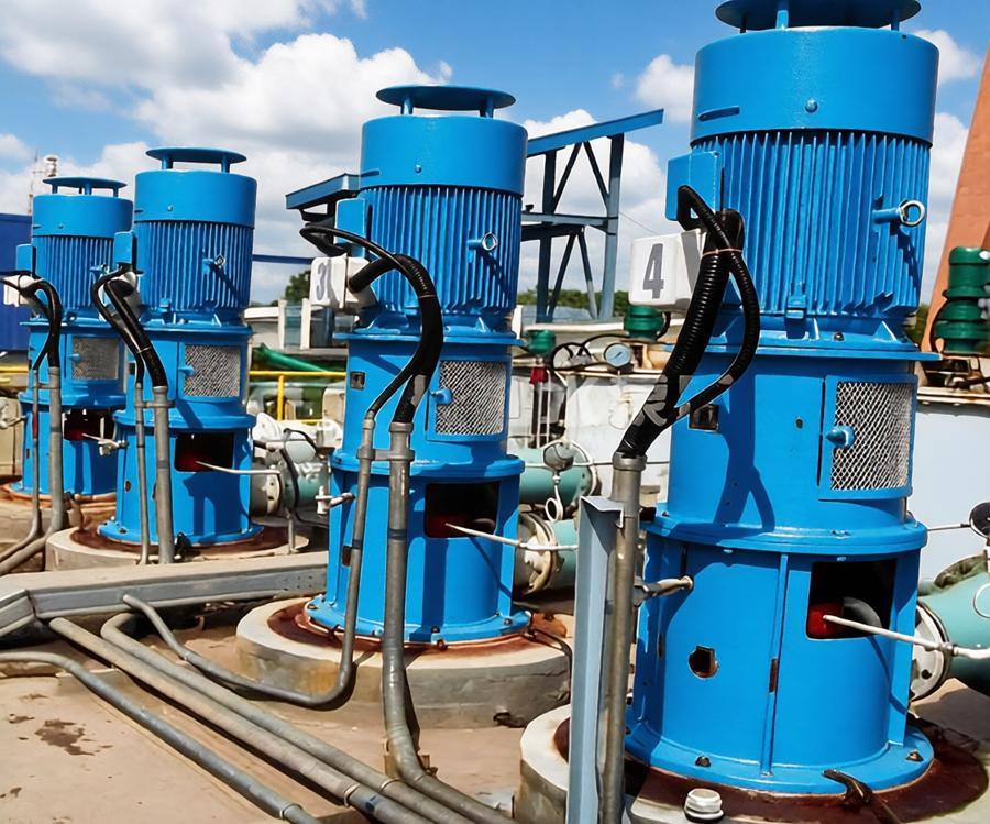 Vertical long axis semi submersible multi-stage deep well turbine pump application solution for marine engineering industry