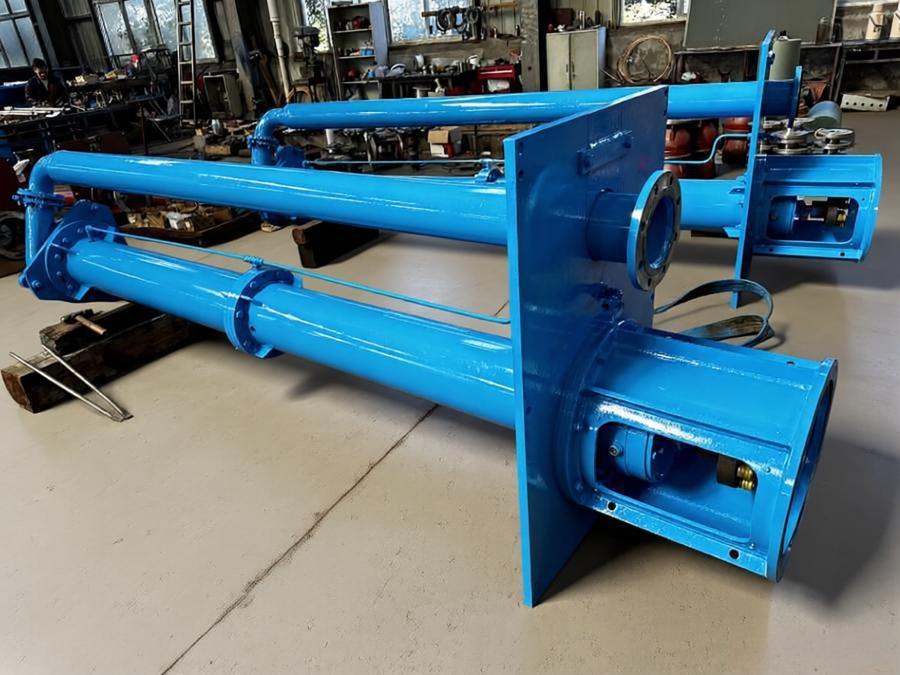 Wear resistant and corrosion-resistant vertical long axis suspended semi submersible sump sewage pump album