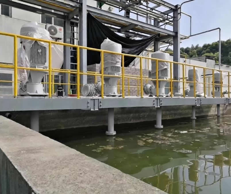 Anhui Blue Shield purchases multiple LC series vertical multi-stage long shaft semi submersible turbine pumps from Hunan Perfect Industry