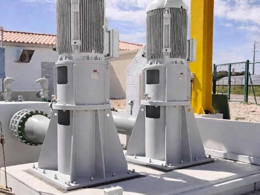 Wenzhou Meilian purchases multiple 250LC vertical multi-stage long shaft semi submersible deep well turbine pumps from Hunan Perfect Industry